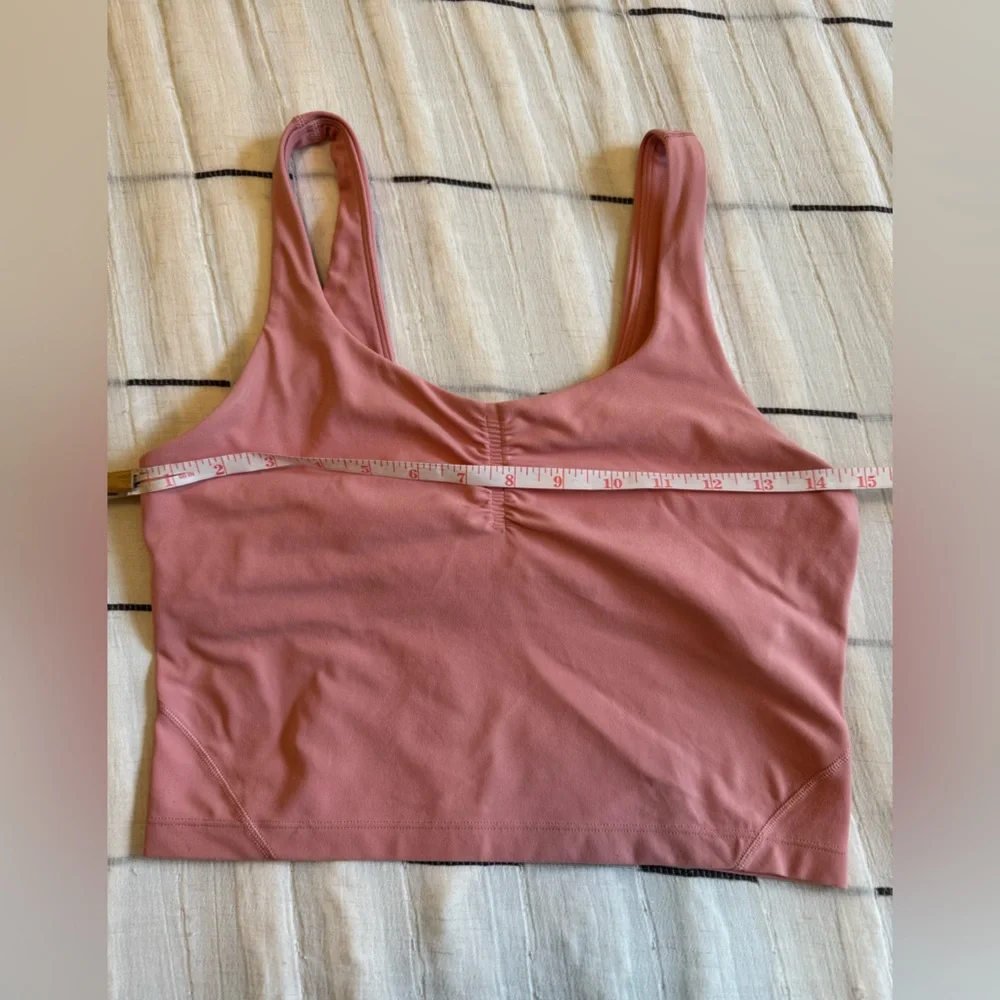 Lululemon Align Gathered-Front Tank Top Pink Puff Size 6 Nulu Yoga Crop